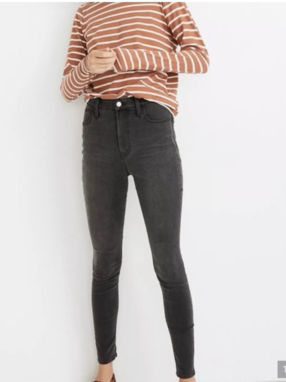 Madewell Washed Black Charcoal High-Rise Skinny Jeans